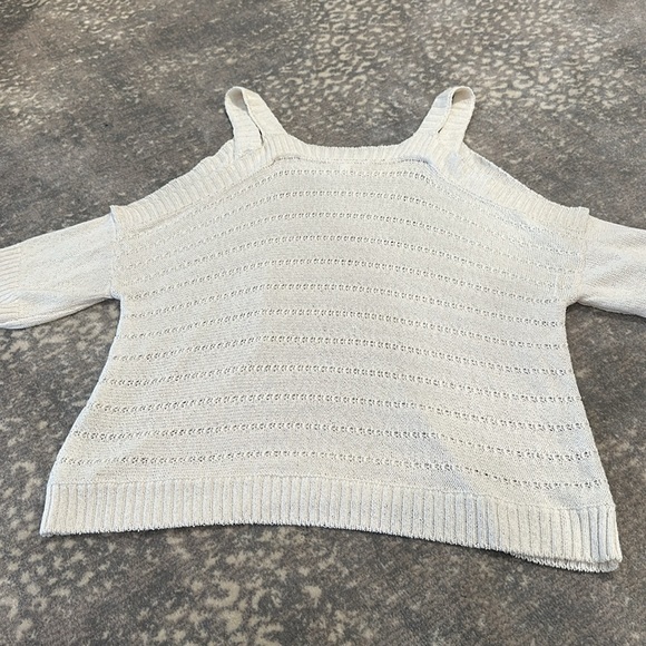 ROI WHITE KNIT TOP WITH BARE SHOULDERS AND SHORT SLEEVES SIZE S - Picture 8 of 8